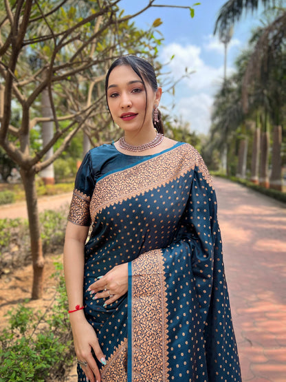 Banarasi Katan Silk Saree with Zari Jaal