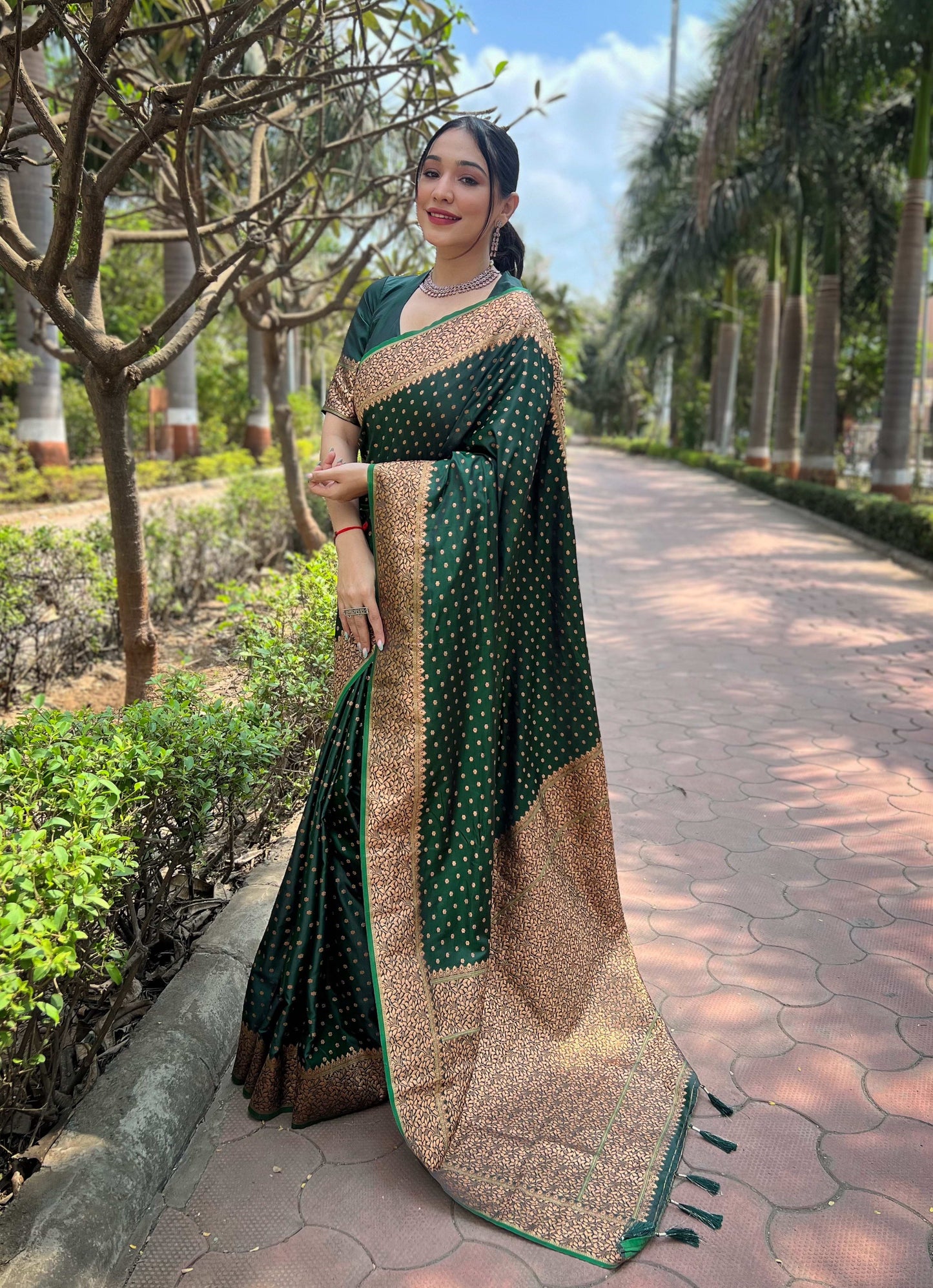 Banarasi Katan Silk Saree with Zari Jaal
