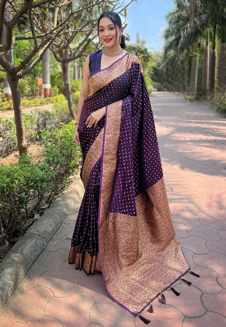 Banarasi Katan Silk Saree with Zari Jaal