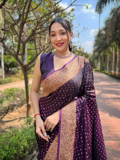 Banarasi Katan Silk Saree with Zari Jaal