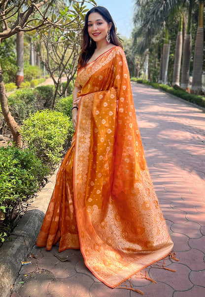 Pure Organza Meenakari Zari Woven Saree