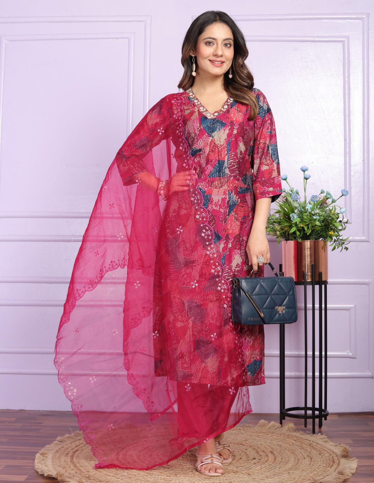 Modal Silk Straight Kurti in Wine Shade