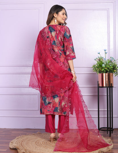 Modal Silk Straight Kurti in Wine Shade