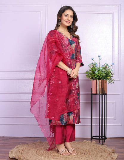Modal Silk Straight Kurti in Wine Shade