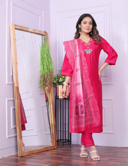 Rani Viscose Denting Butterfly Kurti with Pent