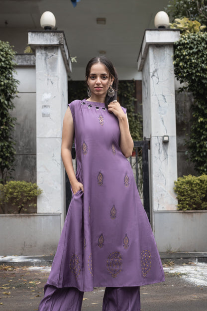 Roman Silk Flared Kurti