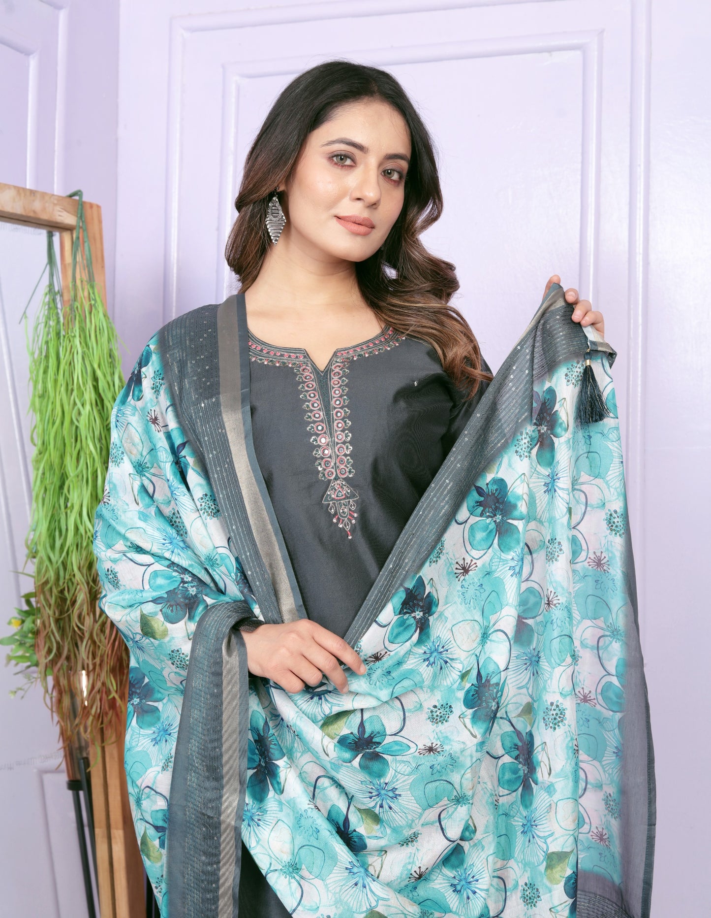 Modal Silk Denting Straight Kurti
