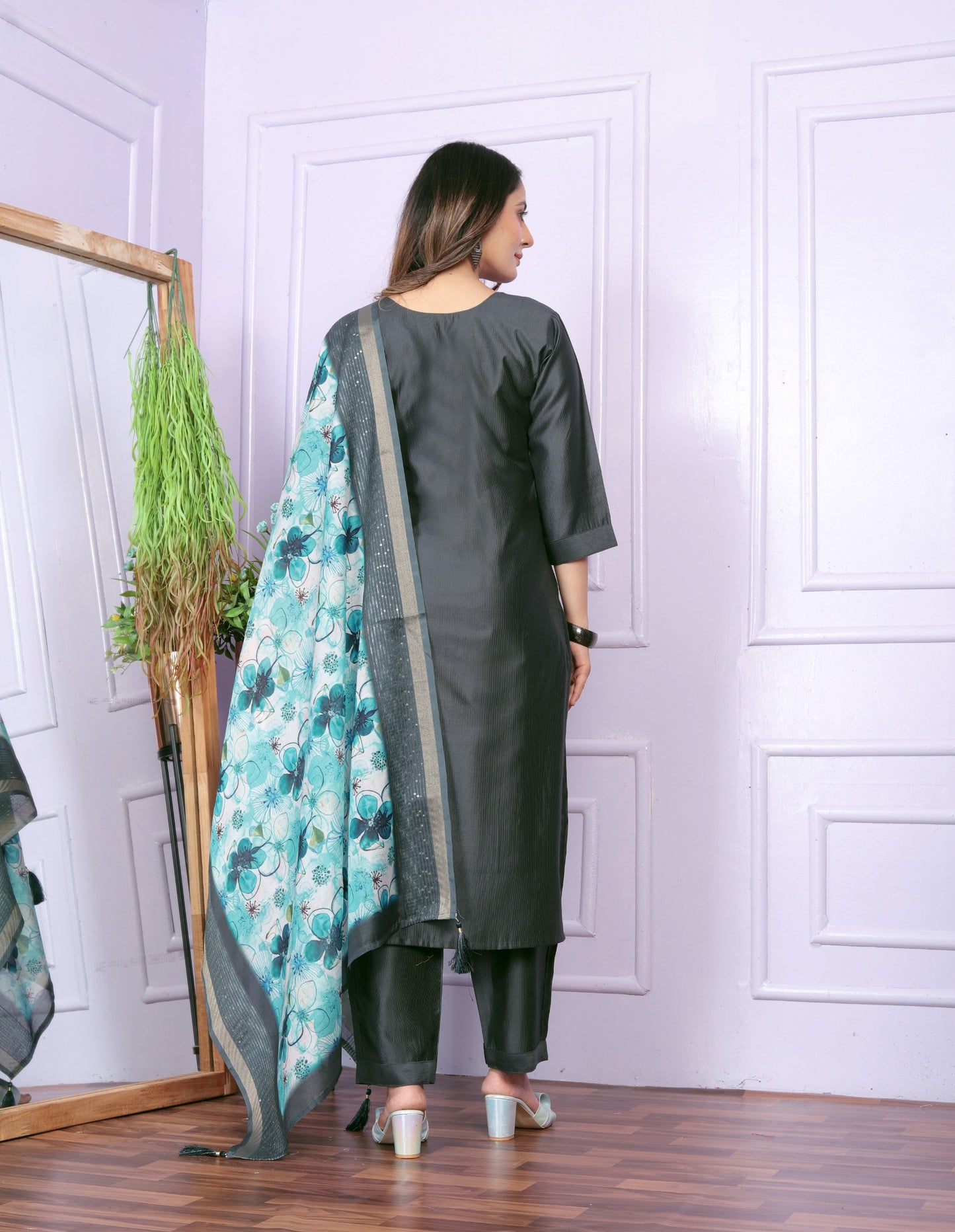 Modal Silk Denting Straight Kurti