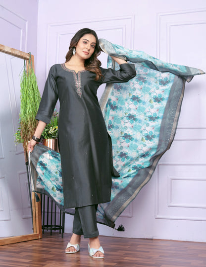 Modal Silk Denting Straight Kurti