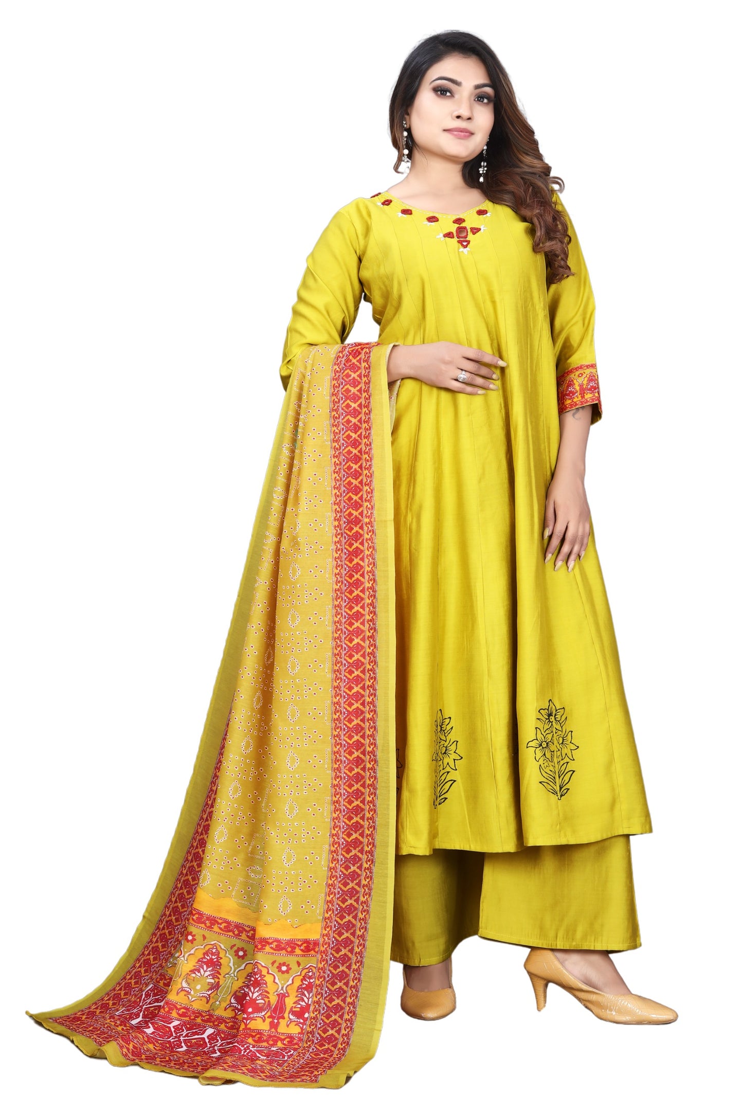 Roman Silk Anarkali with Palazzo