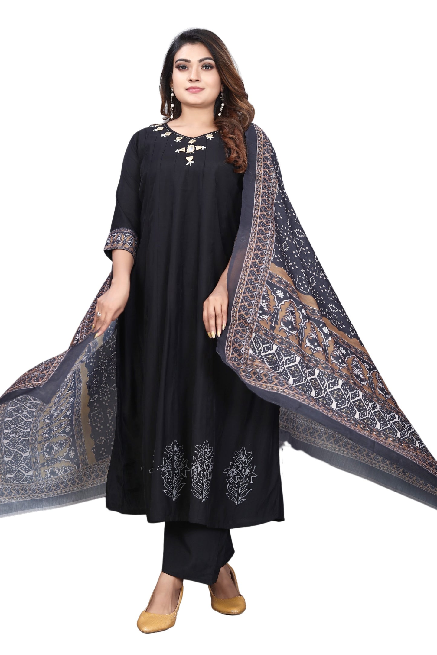 Roman Silk Anarkali with Palazzo