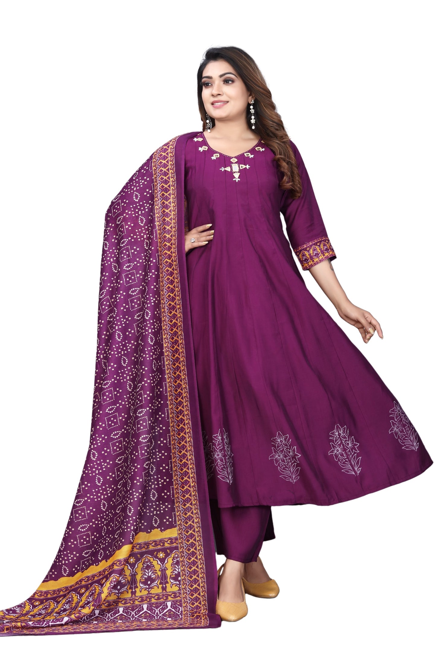 Roman Silk Anarkali with Palazzo