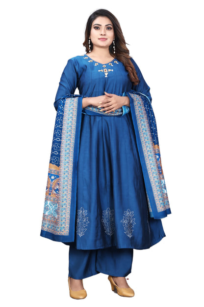 Roman Silk Anarkali with Palazzo