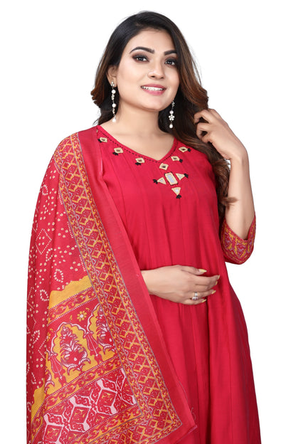 Roman Silk Anarkali with Palazzo