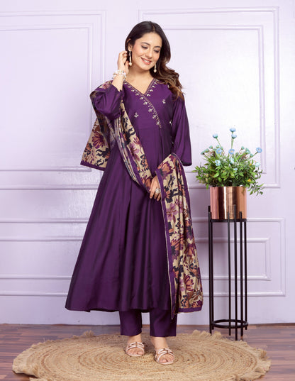 Russian Silk Angarkha Neck Kurti