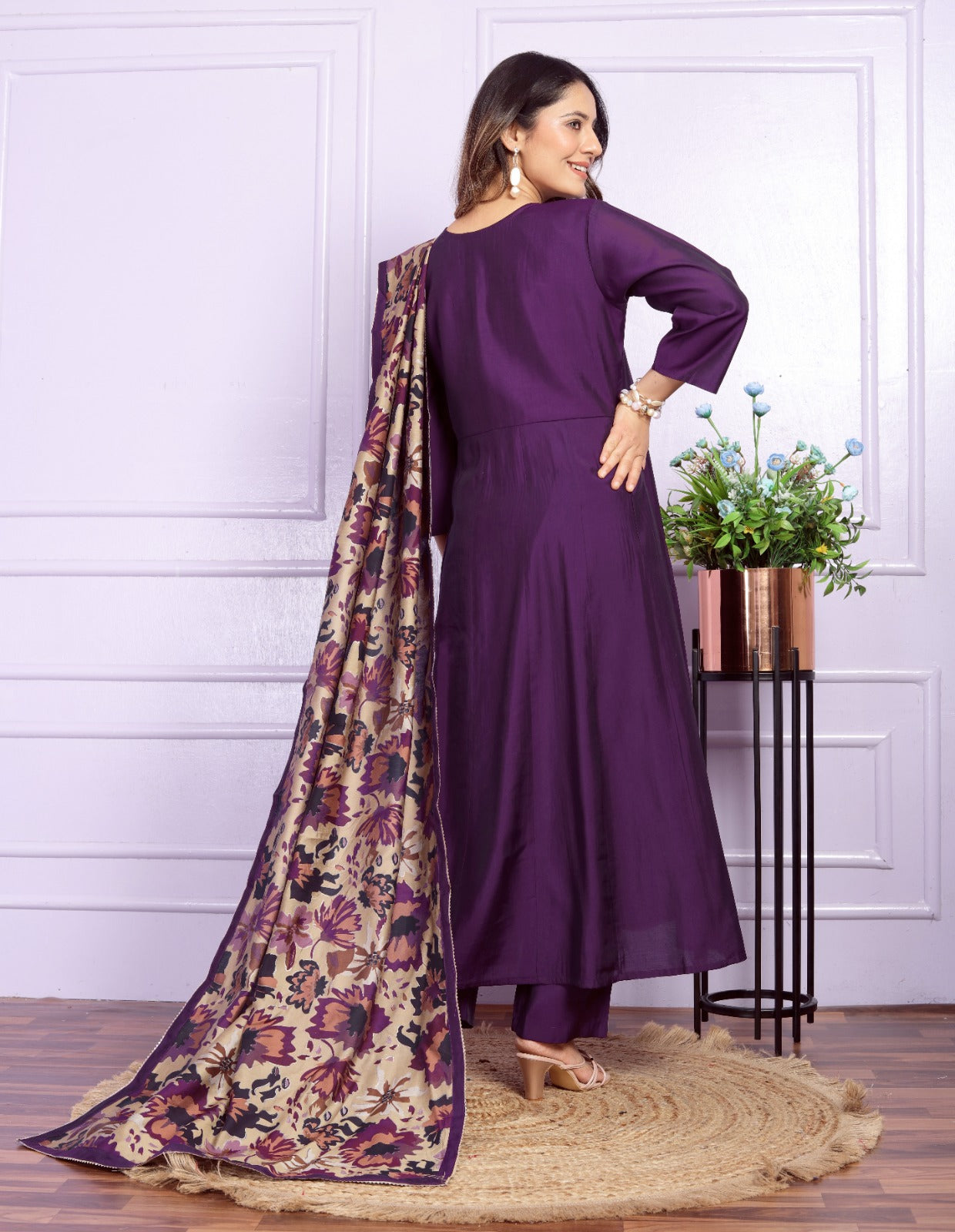 Russian Silk Angarkha Neck Kurti
