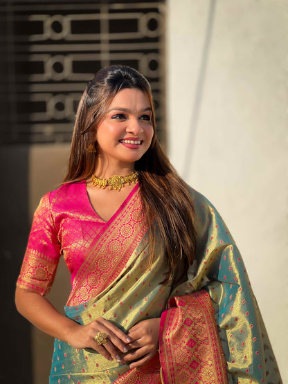 Pure Tissue Zari Woven Saree